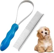 Dual-Sided Dog Shedding Blade,Dog Deshedding Loop Brush,2Pcs Double-Sided Shedding Blade,Dogs Shedding Brush,Stainless-Steel Grooming Tool,Dog Shedding Tool with Stainless Steel Blade for Dog Cat