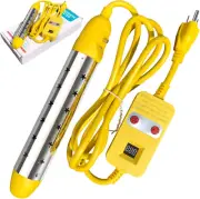 Immersion Water Heater Electric Bucket Heater W/Adjustable Thermostat Dry