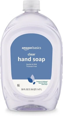 Amazon Basics Gentle & Mild Clear Liquid Hand Soap Refill, Triclosan-free,...