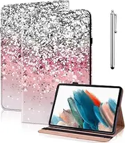 Case for Samsung Galaxy Tab A8 2022/2021 10.5 Inch SM-X200 / X205 / X207 with Pen, PU Leather Wallet Flip Tablet Protective Case with Auto Sleep/Wake for Glaxy Tab A8 Gradation