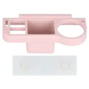 Punch Free Hair Dryer Bracket Hands Free Curly Hair Holder for Bathroom Hair Tool Storage RackPink