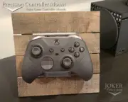 Video Game Controller Holder/Display Mounted on Wood Board, Wall or Freestanding
