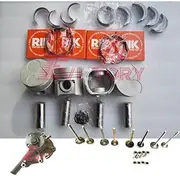 for KUBOTA Parts V1512 Rebuild Overhaul kit + Piston + Full Gasket kit + Ring + Big Small Bearing + 8 pcs valves + 8 pcs Guides + Water Pump