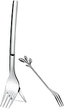 Amosfun 1 Set Watermelon Cutter Fork Slicer Tool Stainless Steel Melon Cutting Fork for Home Camping Compact Design for Storage for Fruit Salad Preparation