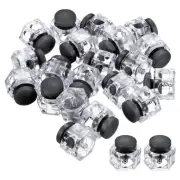 Cord Locks, 50 Pack Hexagonal Spring Toggle Stopper, Clear Black