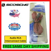 Scosche Audio RCA Cable Interconnect Connector Gold Plated 3ft Clear Color Kit