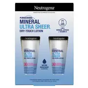 Neutrogena Mineral Ultra Sheer Dry-Touch SPF 30 Sunscreen, 2 Pack