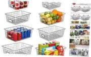 8 Set, Extra Large Wire Baskets for Organizing with Lables, Large-8 Pack