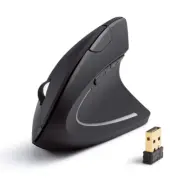 Anker 2.4G Wireless Vertical Ergonomic Optical Mouse, 800 / 1200 /1600DPI, Black