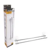 I-Hook 70cm Stainless Steel Double Towel Rail Holder Bathroom Organiser Silver