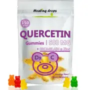 Quercetin with Bromelain Gummies - Vitamin C + Zinc + Vitamin D3 - Healing Drops