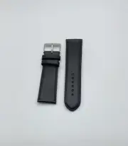 BOX Watch Strap in Black with Silver Buckle 24mm