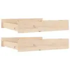 2pcs Bed Drawers Pine Wood Under Bed Frame Storage Organiser