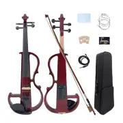 Silent Electric Violin 4/4 full size 4 string Solid Wood 1/8 Jack For Beginner