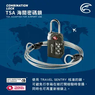 [ ADISI ] TSA 海關鋼纜密碼鎖 黑 6x2.5x1.2cm / 行李箱 防盜 / AS24029