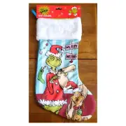 Dr. Seuss How The Grinch Stole Christmas Max Graphic Print Satin Stocking Ruz
