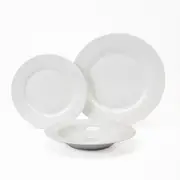 Openook 12 Piece Dinner Set Rimmed White