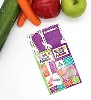 2 Piece Kids Safe Knive and Peeler Set - 'Original Kiddies Food Kutter and Safety Food Peeler (Purple)