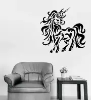 Wall Vinyl Decal Stickers Fairytale Unicorn Child Tattoo Style (n1740)