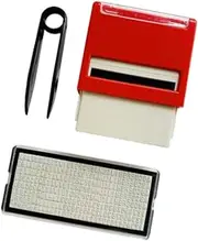 ａ aternee Slot Flip Back Inking Stamp Printing Stamp DIY Custom Self Inking Address Rubber Stamp Kit, Red, 18mmx47mm