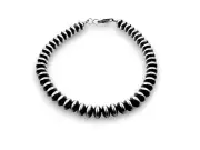 Navajo Sterling Silver Rondelles Saucer Flat Bead Bracelet 6mm 6" 98966