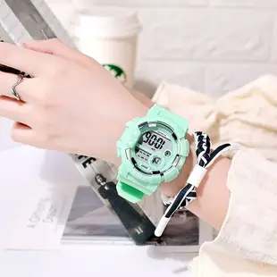楊紫同款手表少女ins防水電子表多功能學生電子表鬧鐘計時器夜光