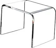 Perfk Acrylic Side Table Clear End Table Acrylic Stool Modern U Shape Living Room Furniture Acrylic Coffee Table Acrylic Tea Table, Transparent