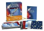 PAPER ROCKETS ~ BOOK & PAPER for 5 ORIGAMI MISSILES PLUS LAUNCHER!