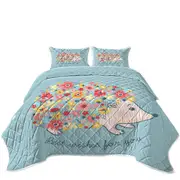 Cute Flowery Hedgehog Coverlet