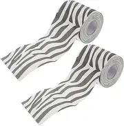 Baluue Zebra Tape Rolls Self Adhesive Animal Print Unbleached Toilet Paper Rolls Fun Patterns 3D Texture 2 Pack