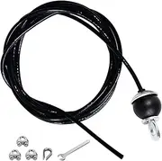 Home Gym Fitness LAT Pulldown Cable Replacement 78/118/ 236 Inch, 6mm Adjustable Length for Pulley System Cable Machine Workout Equipment, Steel Wire Rope with Rubber Stopper Ball (118 Inch)