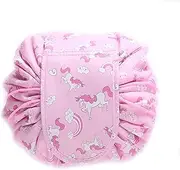 AIMALL Lazy Cosmetic Bag Printing Drawstring Makeup case Storage Bag Portable Travel - Waterproof Polyester Makeup Storage Organizer - Foldable & Machine Washable