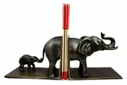 Ebros African Elephant Matriarch & Baby Rite of Passage Aluminum Bookends Set