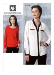 VOGUE SEWING PATTERN 1463 MISSES 6-14 LOOSE PULLOVER LONG SLEEVE TOP & SHIRT