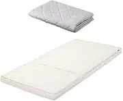 Iris Ohyama Airy Mattress Hybrid HBT80-S Airy Mattress with Replacement Cover, High Resilience + Memory Foam, Reversible for Sleeping Comfort, 3.5 inches (9 cm) Thick, Antibacterial, Odor Resistant,