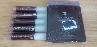 Avon Glazewear Mini Gloss Set, 5 Colors Liquid Lip Color, Vintage, 2006, "to go"