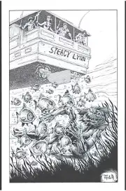 Forbidden Gallery #5 creature lurks underwater- pin up- original inks