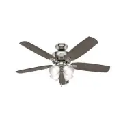 Hunter 52" Amberlin Ceiling Fan w/ 4 LED Lights & Pull Chain Casual Transitional