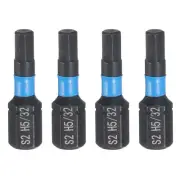 4pcs H5/32 SAE Magnetic Hex Screwdriver Bit 1/4" Hex Shank Industrial Bits
