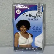 Playtex 18 Hour Front Close Custom Flex Back Bra 4695 White Size 46B Wire Free