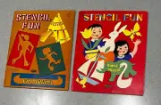 Two Vintage Stencil Fun Books by Whitman-1959 Simple Objects, and 1961 Indians