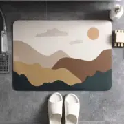 16 x 24 Mountain Nonslip Diatomaceous Earth Bath Mat Water Absorbent Foot Pad,