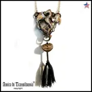 Dragon Shield Silver Jewelry Necklace Talisman Pendant Women Medallion Amulet