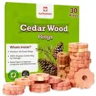 Cedar Blocks for Clothes Storage - 30 Pack Wood Flowers & Chips for Closets, ...