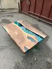 Live Edge Table Walnut Translucent Transparent Turquoise Epoxy Table Home Decor