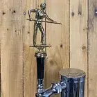 Pool Player Tap Handle For Beer Keg Vtg Gold Metal Trophy Billiards Pub Bar