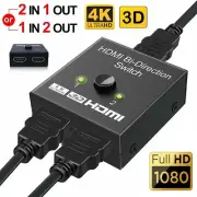 HDMI 2.0 HDTV Switch Switcher Splitter Bi-Direction Hub HDCP 2x1 1x2 In Out 4K