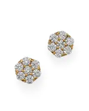 Bloomingdale's Fine Collection Round Cut Diamond Cluster Stud Earrings in 14K Yellow Gold, 0.5 ct. t. w.