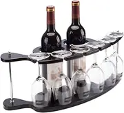 Bamboo Wine Rack Creative Wooden Wine Rack Red Wine Rack Countertop 6 Wine Glasses Drying Rack 2 Bottle Wine Holder Wine Storage Shelf Wine Cabinet Wine Storage Cabinet Shelf