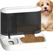 Cat Water Dispenser | Cat Auto Pet Feeder and Waterer Set - Intelligent Machine with Slow Elevated Raised Design for Puppy Kitten Animal Waterer